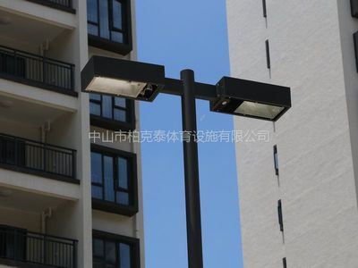 山東建設球場電桿安裝 網球場8M燈桿做法 柏克電桿廠家